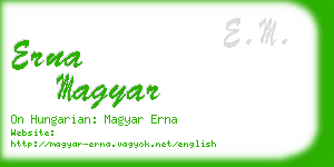 erna magyar business card